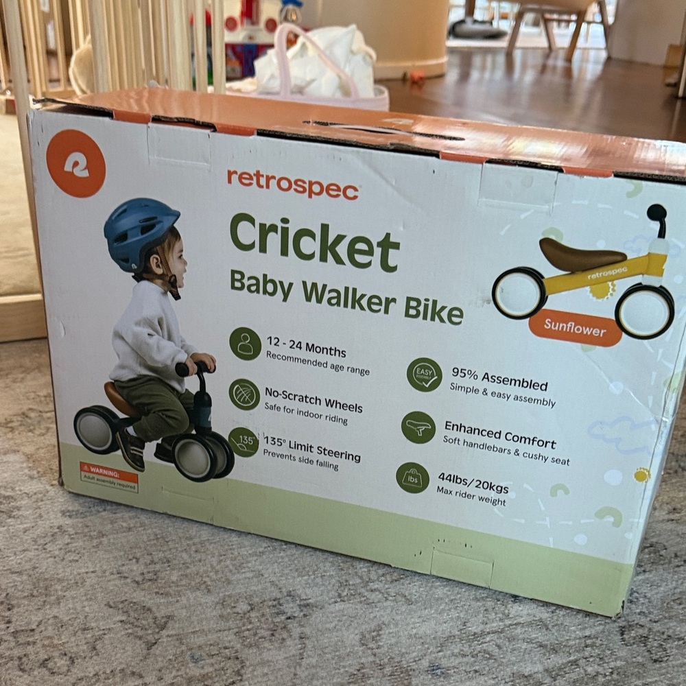 Retrospec Cricket Baby Walker Bike - Sunflower Yellow